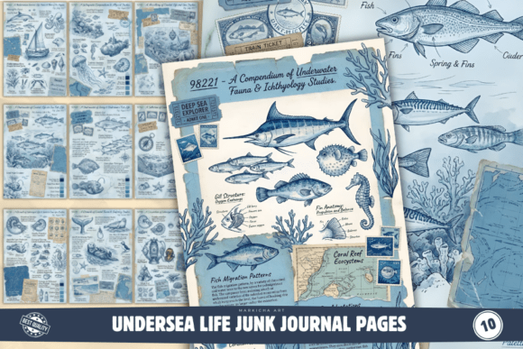 Download Undersea Life Junk Journal Pages - Premium Bundle